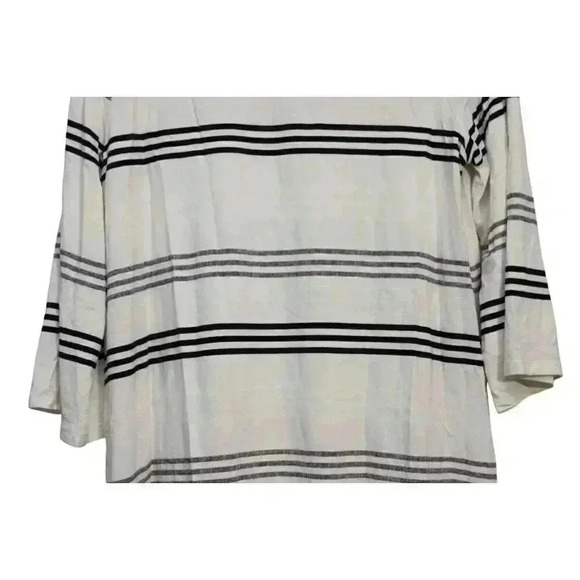 J Jill Wearever Collection Blouse Size Medium Striped Lagenlook Tunic 3/4 Sleeve - Picture 10 of 12